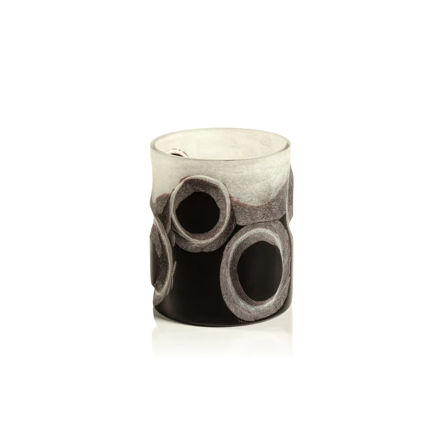 Black Agate Glass Tealight Holder