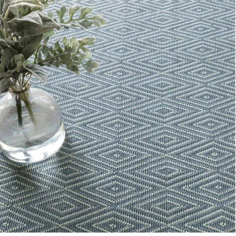 Dash & Albert Herringbone Light Blue/Ivory Indoor/Outdoor Rug 2' x 3