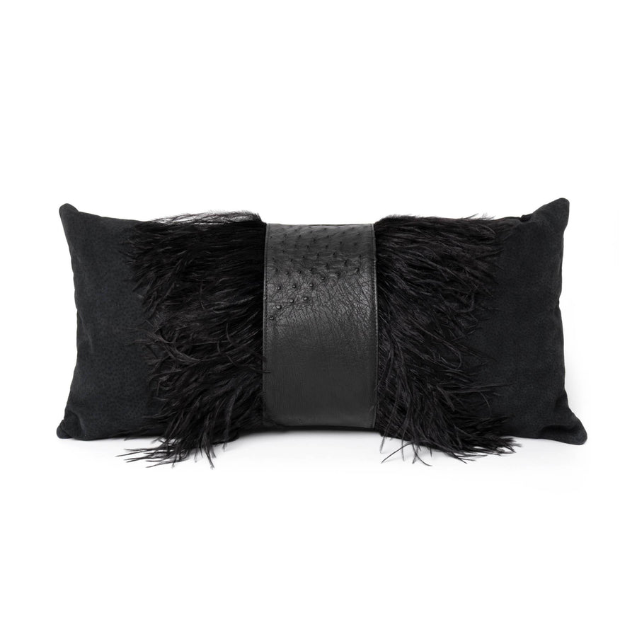 Ostrich Leather Trim Suede
